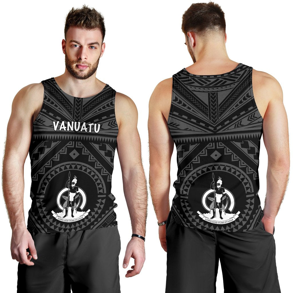 Vanuatu Men's Tank Top - Vanuatu Seal With Polynesian Tattoo Style - Polynesian Pride