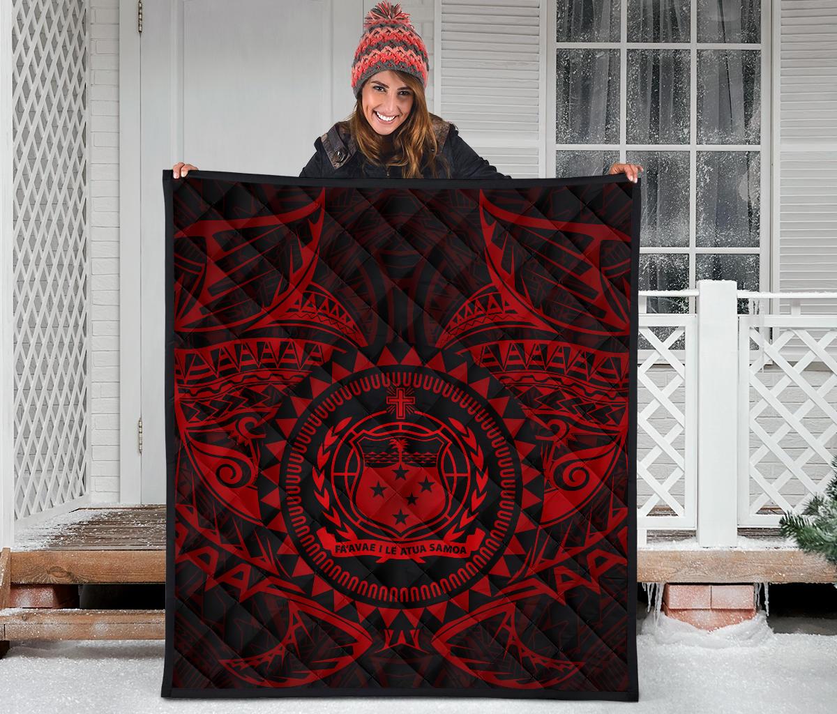 Samoa Polynesian Premium Quilt - Samoa Red Seal - Polynesian Pride