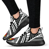 Tonga Polynesian Tattoo Mesh Knit Sneakers White - Polynesian Pride