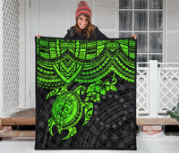 Cook Islands Polynesian Premium Quilt - Green Turtle - Polynesian Pride