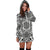 Polynesian Women's Hoodie Dress - Polynesian White Black - Polynesian Pride