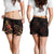 Palau Polynesian Women's Shorts - Turtle With Blooming Hibiscus Gold - Polynesian Pride