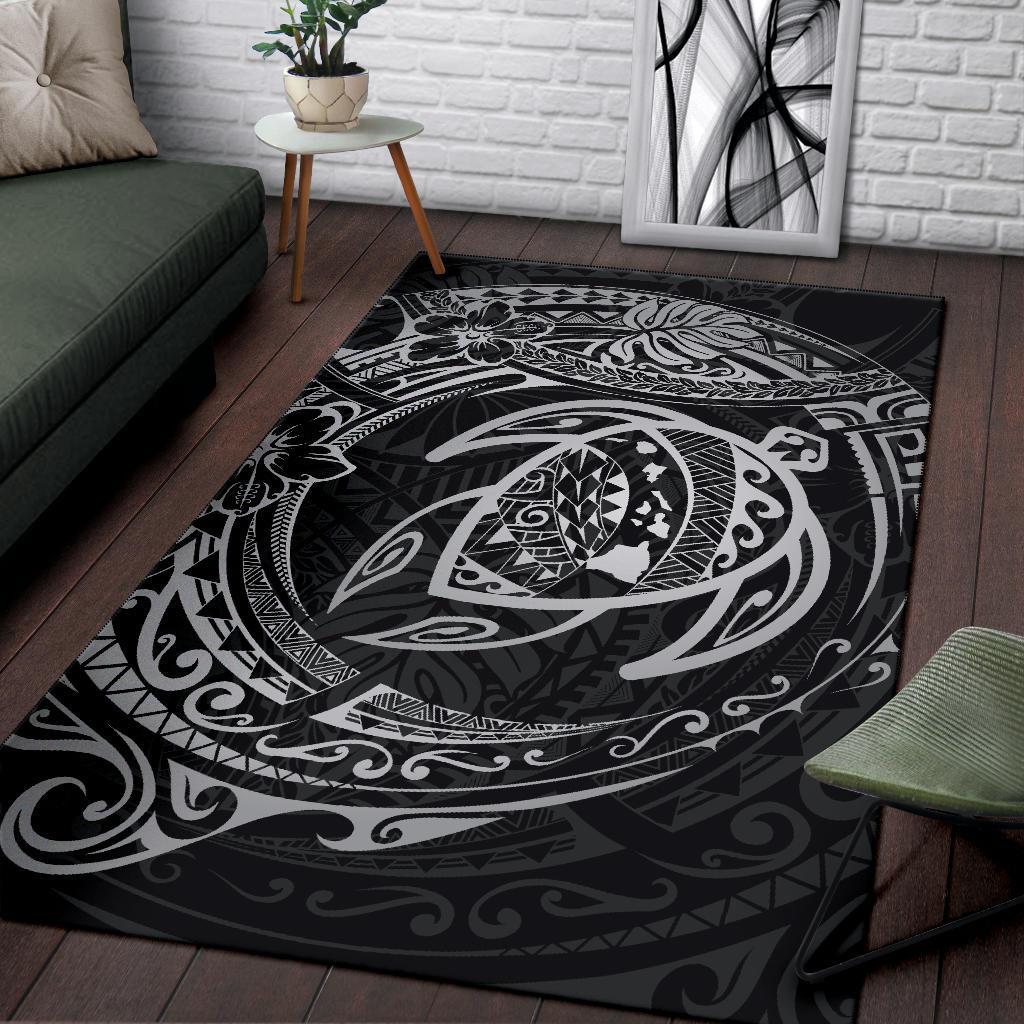 Hawaiian Map Turtle Polynesian Circle Rug AH - Polynesian Pride