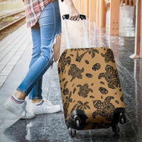 Polynesian Turtle Palm And Sea Pebbles Gold Luggage Covers - Polynesian Pride