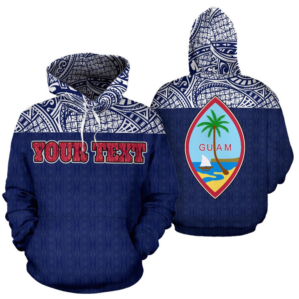 Guam All Over Custom Hoodie Blue Style Unisex Blue - Polynesian Pride