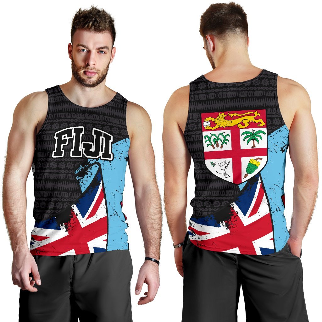 Fiji Special Men's Tank Top A0 Black - Polynesian Pride