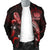 Samoa Polynesian Men's Bomber Jacket - Turtle With Blooming Hibiscus Red - Polynesian Pride