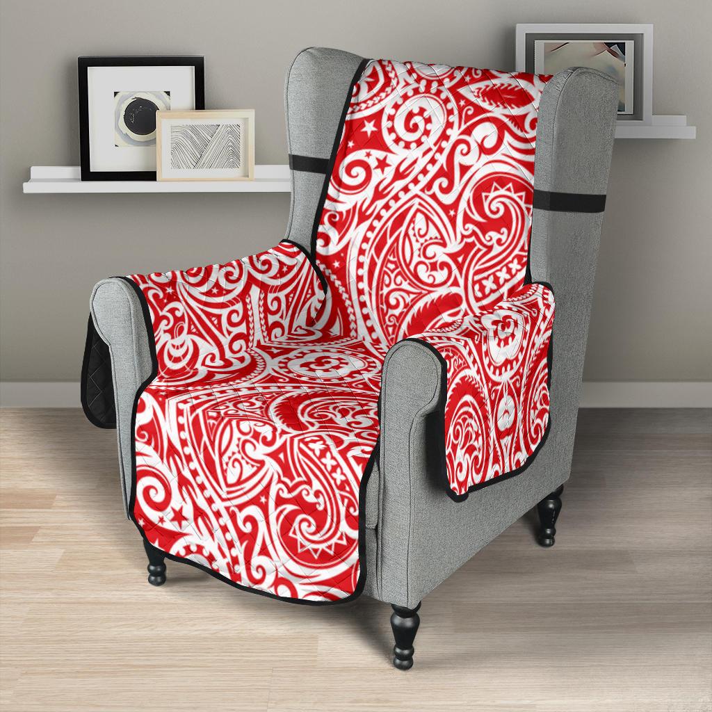 Tonga Chair Sofa Protector - Red Color Patterns - Polynesian Pride
