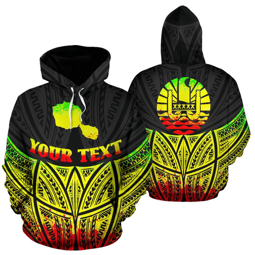 Tahiti Polynesian Custom Hoodie Reggae Pride Map nd Seal Unisex Reggae - Polynesian Pride