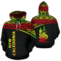 New Caledonia Polynesian All Over Hoodie Reggae Curve Style Unisex Reggae - Polynesian Pride