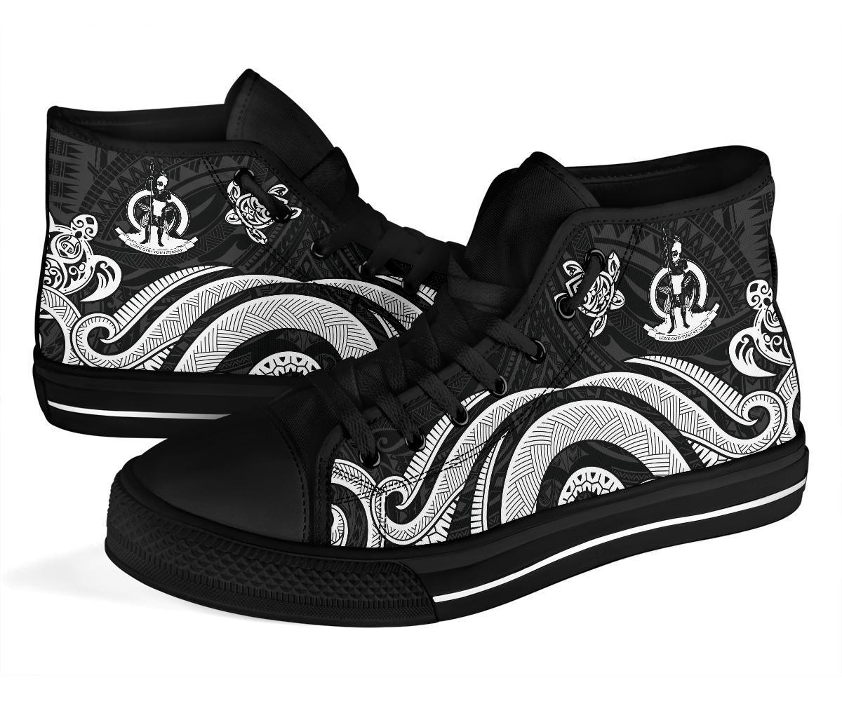 Vanuatu High Top Canvas Shoes - White Tentacle Turtle - Polynesian Pride