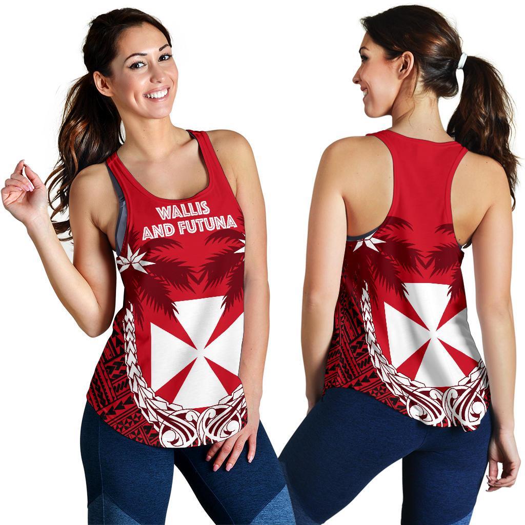 Wallis and Futuna Polynesian Coconut Women's Racerback Tank A02 Red - Polynesian Pride