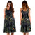 Hawaii Tropical Leaves And Flowers In The Night Style Midi Dress - Polynesian Pride