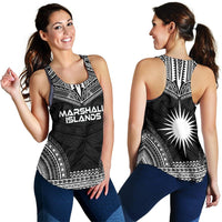 Marshall Islands Women's Racerback Tank - Polynesian Chief Black Version - Polynesian Pride