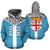 Fiji Tapa Pullover Hoodie Fiji Flag A6 Unisex Blue - Polynesian Pride