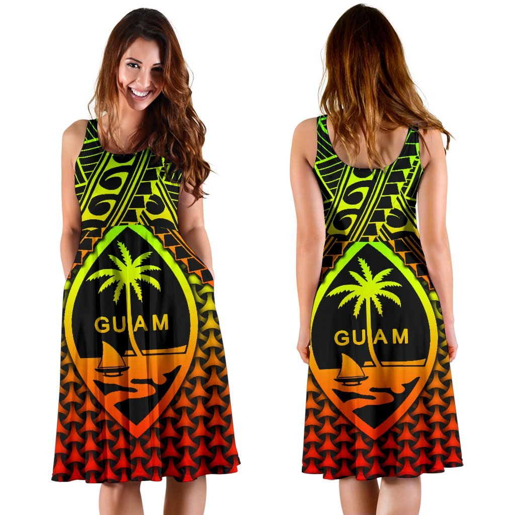 Polynesian Guam Women's Dress - Reggae Vintage Polynesian Patterns - Polynesian Pride