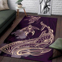 Hawaii Tropical Hibiscus Aumakua Rug - Lucas Style - Purple Rug - Polynesian Pride