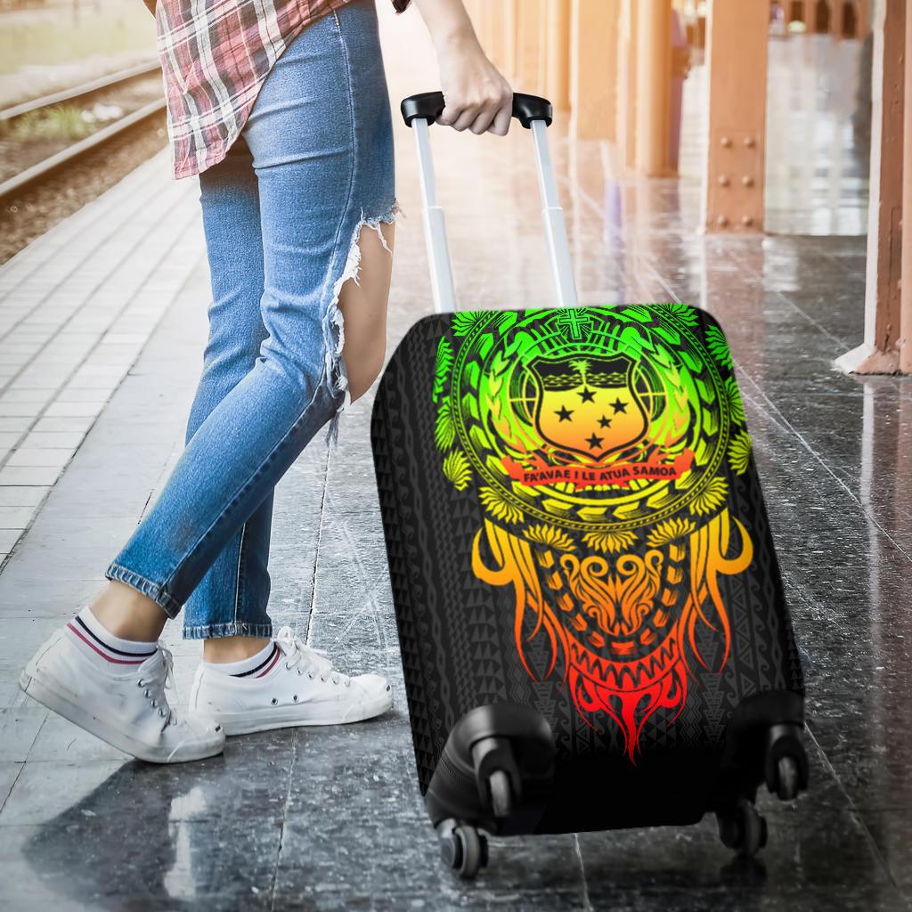 Samoa Polynesian Luggage Covers - Tattoo Pattern With Seal - Polynesian Pride