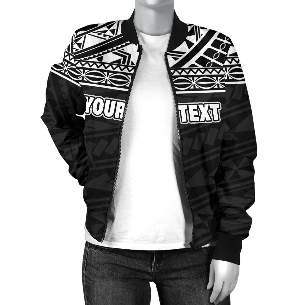 Polynesian Custom Personalised Women's Bomber Jacket - Black Style - Polynesian Pride
