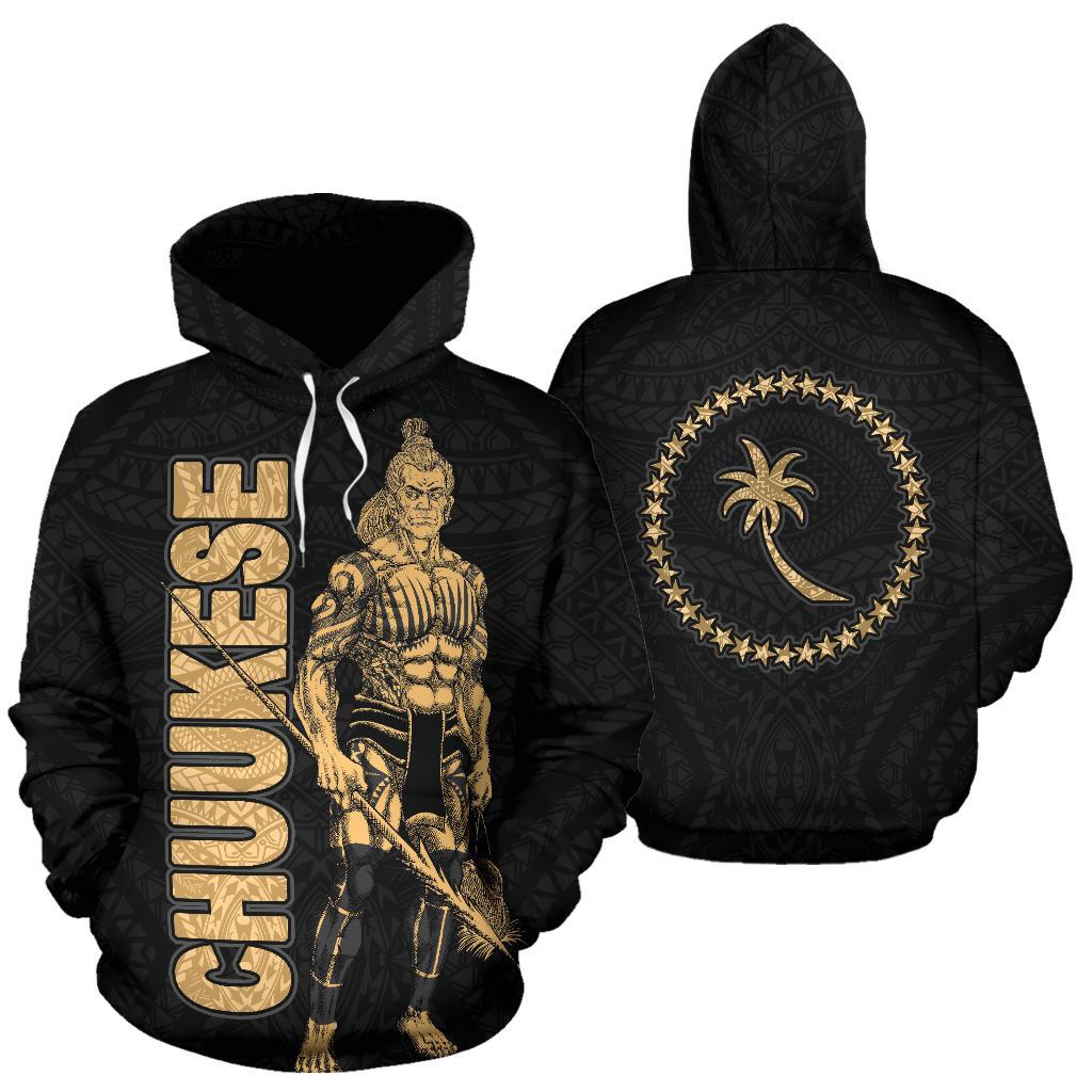 Chuuk Hoodie Micronesia Chuukese Warrior Gold Unisex Gold - Polynesian Pride