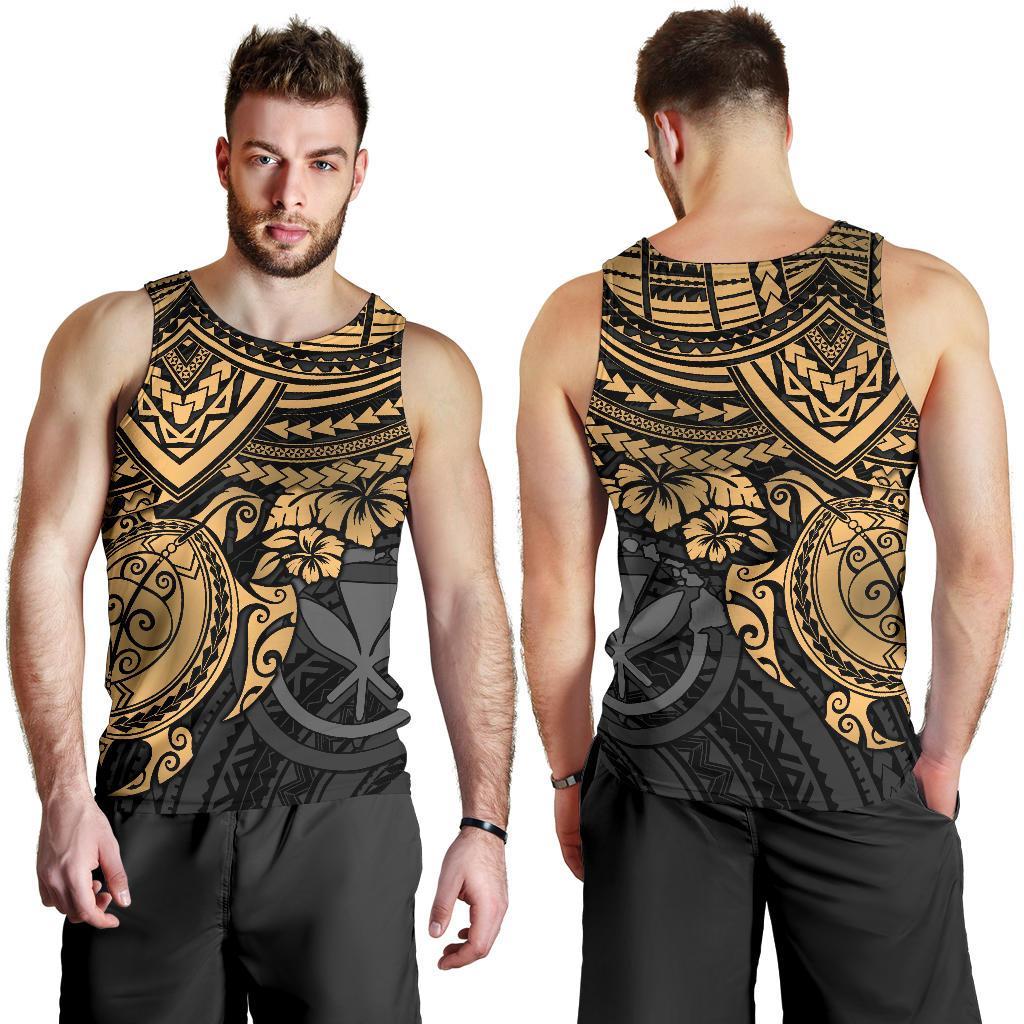 Polynesian Hawaii Men's Tank Top - Gold Turtle - Polynesian Pride
