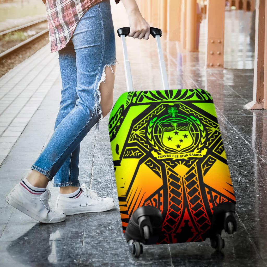 Samoa Polynesian Luggage Covers - Samoa Reggae Seal with Polynesian Tattoo - Polynesian Pride