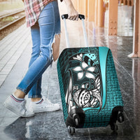 Samoa Polynesian Luggage Covers Turquoise - Turtle With Hook - Polynesian Pride