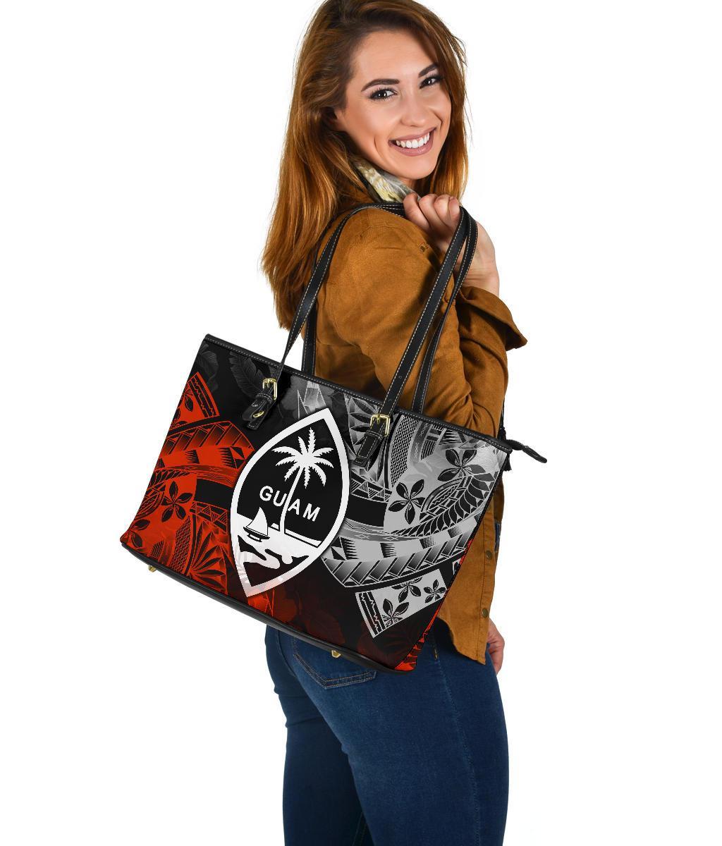 Guam Polynesian Large Leather Tote - Vintage Polynesian - Polynesian Pride