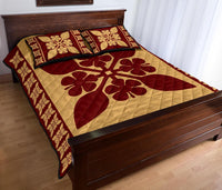Hawaiian Quilt Pattern Hibiscus Lovely Quilt Bed Set - Polynesian Pride