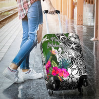New Caledonia Luggage Covers White - Turtle Plumeria Banana Leaf Crest - Polynesian Pride