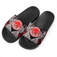 Federated States of Micronesia Sandals - Tribals Flower Special Pattern Black - Polynesian Pride