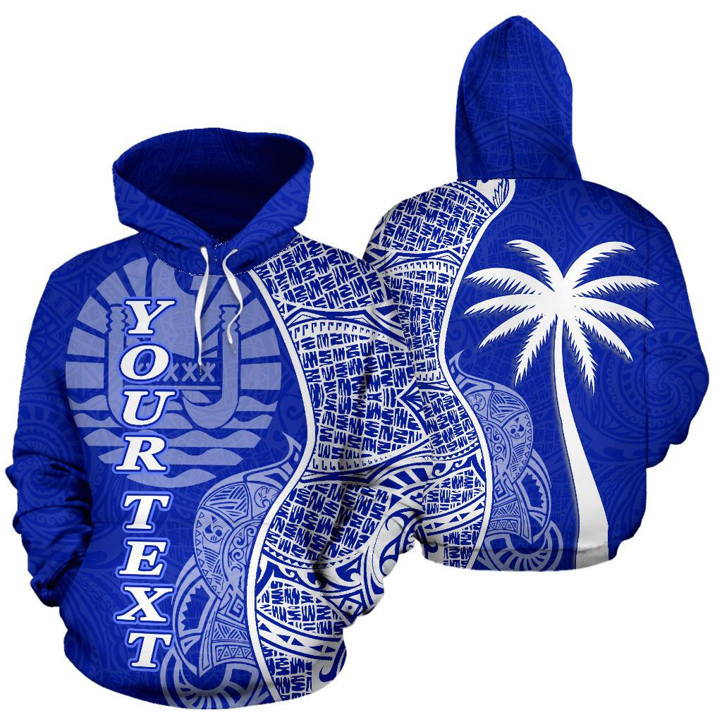 Tahiti Polynesian Custom Hoodie Coconut Blue Unisex Blue - Polynesian Pride