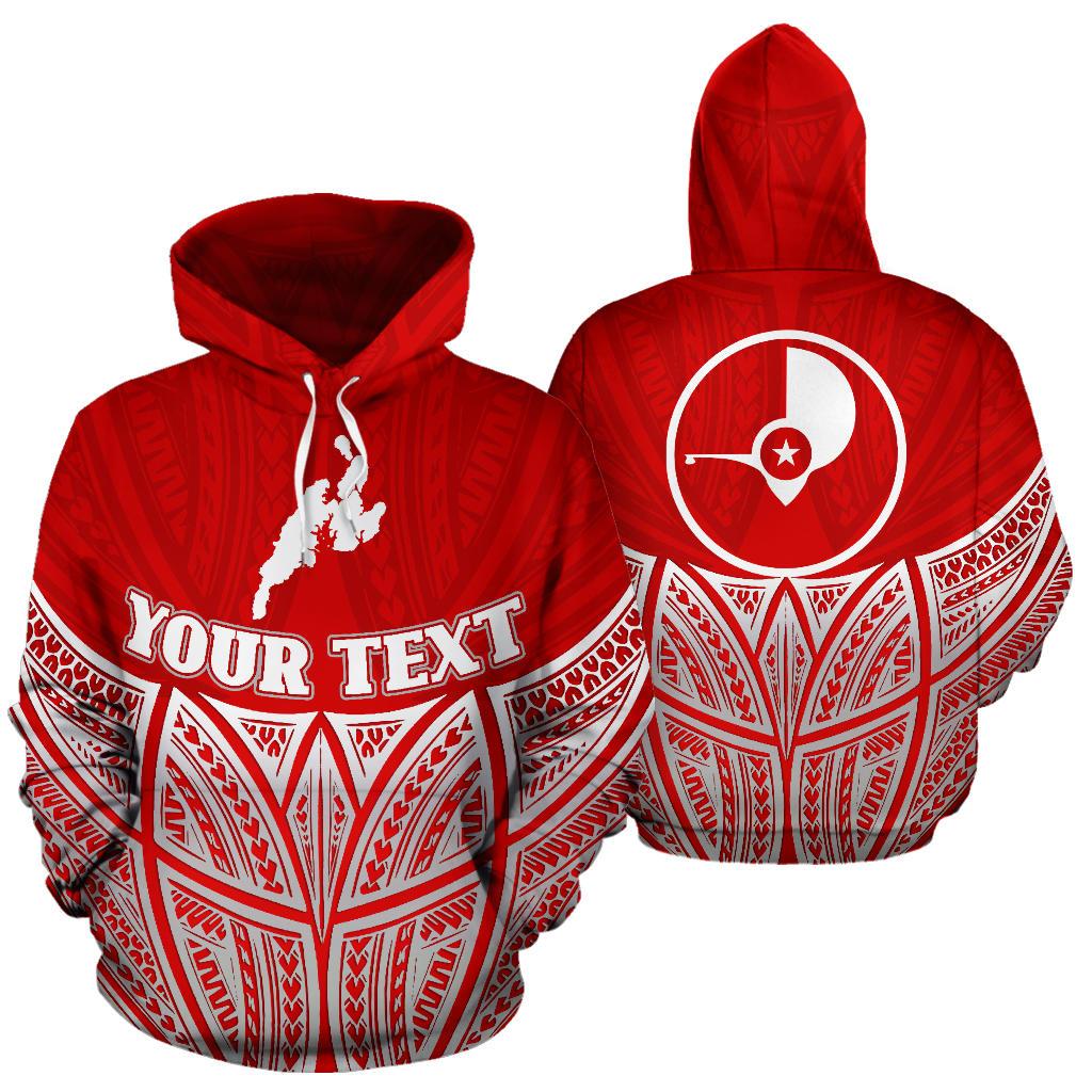 Yap Polynesian Custom Hoodie Red Pride Map nd Seal Unisex Red - Polynesian Pride