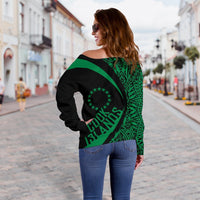 Cook Islands Women's Off Shoulder Sweater - Circle Style 05 - Polynesian Pride