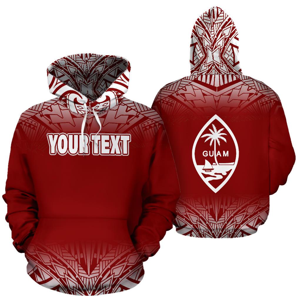 Guam Custom All Over Hoodie Fog Red Unisex Red - Polynesian Pride