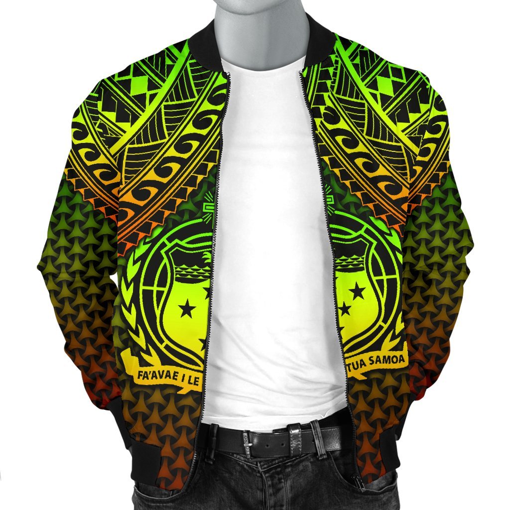 Polynesian Samoa Personalised Men's Bomber Jacket - Reggae Vintage Polynesian Patterns - Polynesian Pride