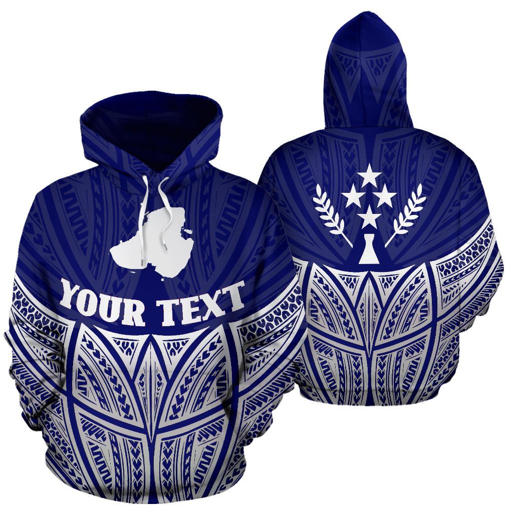 Kosrae Polynesian Custom Hoodie Blue Pride Map nd Seal Unisex Blue - Polynesian Pride