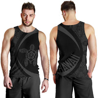 Hawaii Turtle Polynesian Men's Tank Top - Circle Style - Gray AH Black - Polynesian Pride