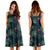 Hawaii Tropical Monstera Leaf Green Midi Dress - Polynesian Pride