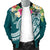 Fiji Polynesian Men's Bomber Jacket - Summer Plumeria (Turquoise) - Polynesian Pride