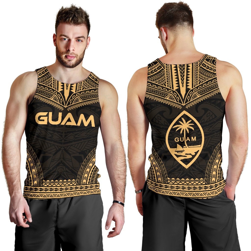 Guam Men's Tank Top - Polynesian Chief Gold Version - Polynesian Pride