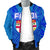 Blue Men Bomber Jacket Fiji Rugby Polynesian Waves Style - Polynesian Pride