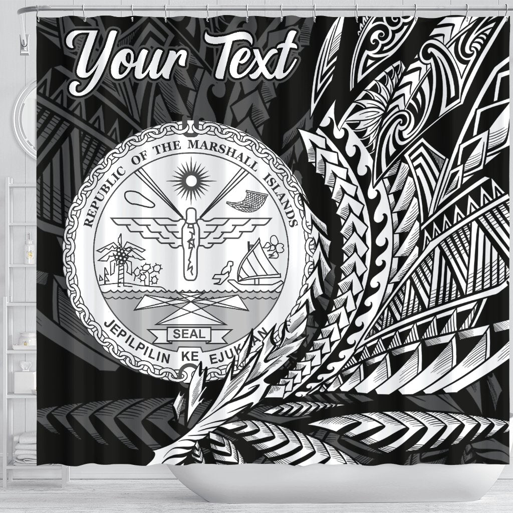 Marshall Islands Shower Curtains - Custom Personalised Wings Style - Polynesian Pride