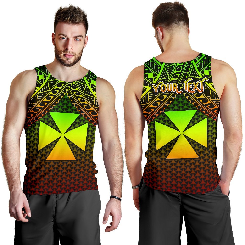 Polynesian Wallis and Futuna Personalised Men's Tank Top - Reggae Vintage Polynesian Patterns - Polynesian Pride