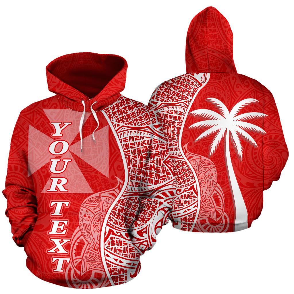 Wallis nd Futuna Polynesian Custom Hoodie Coconut Red White Unisex Red - Polynesian Pride