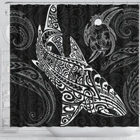 Shark Polynesian Shower Curtain - Polynesian Tattoo Black - Polynesian Pride