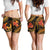 Pohnpei Micronesian Women Shorts - Gold Plumeria - Polynesian Pride