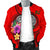 American Samoa Polynesian Men's Bomber Jacket - Floral With Seal Red - Polynesian Pride