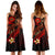 Tahiti Polynesian Midi Dress - Plumeria Flowers And Waves - Polynesian Pride