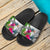 New Caledonia Custom Personalised Slide Sandals White - Turtle Plumeria Banana Leaf Crest - Polynesian Pride